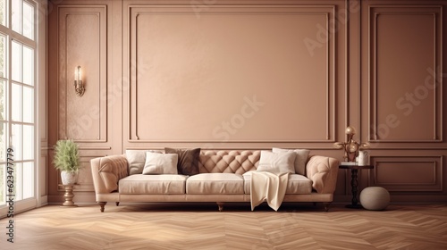 beautiful room interior house designideas concept living room in earth tone colour scheme showflat interior background daylight,ai generate
