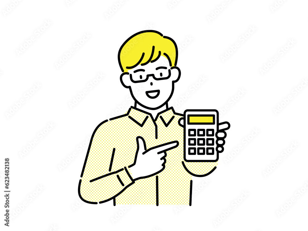 Man with calculator, financial business concept Man with calculator, financial business concept