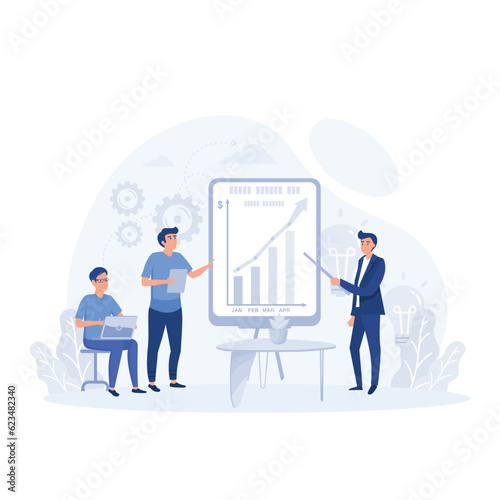 remote work and teamwork concept, digital workspace,  flat vector modern illustration