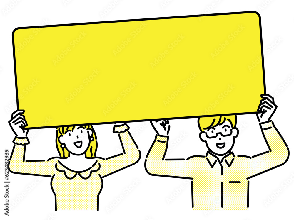 Businessman holding banner card vector illustration, marketing, business concept Businessman holding banner card vector illustration, marketing, business concept