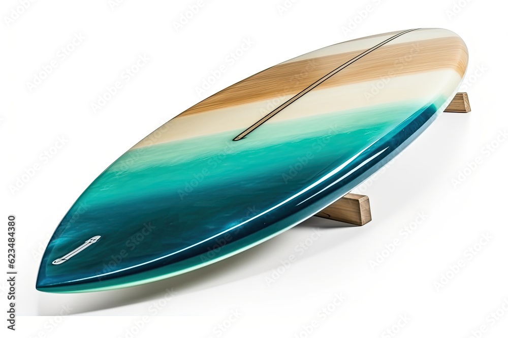 Modern surfboard isolated on white background. Generative ai. Modern surfboard isolated on white background. Generative ai.