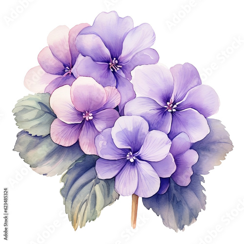 Water color beautiful African violet png cliparts