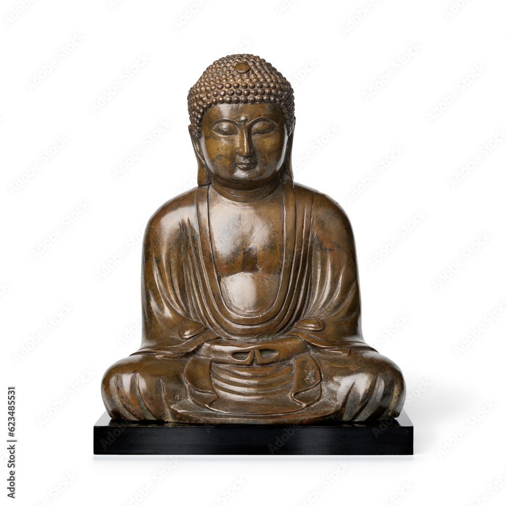 Japanese buddha statue isolated on white background