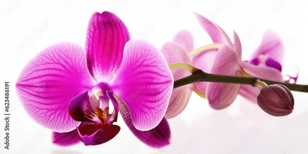 Fototapeta premium Purple garden orchid isolated on white background.