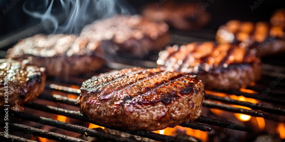 AI Generated. AI Generative. Bbq grill barbecue steak fire flame meat preparing juicy dinner party meal. Graphic Art AI Generated. AI Generative. Bbq grill barbecue steak fire flame meat preparing juicy dinner party meal. Graphic Art