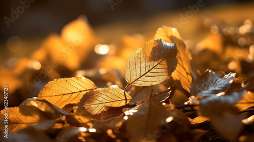golden autumn leaves HD 8K wallpaper Stock Photographic Image