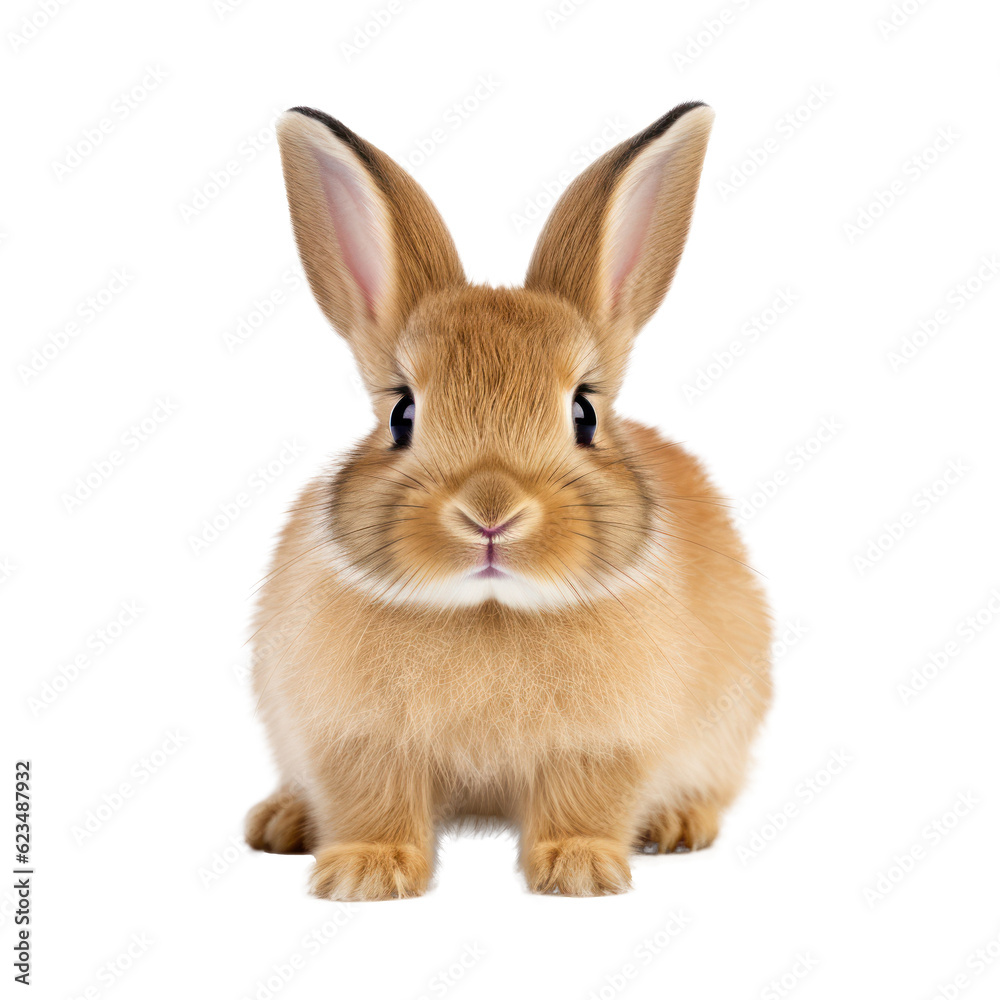 Cute Rabbit Isolated. Illustration AI Generative. Cute Rabbit Isolated. Illustration AI Generative.