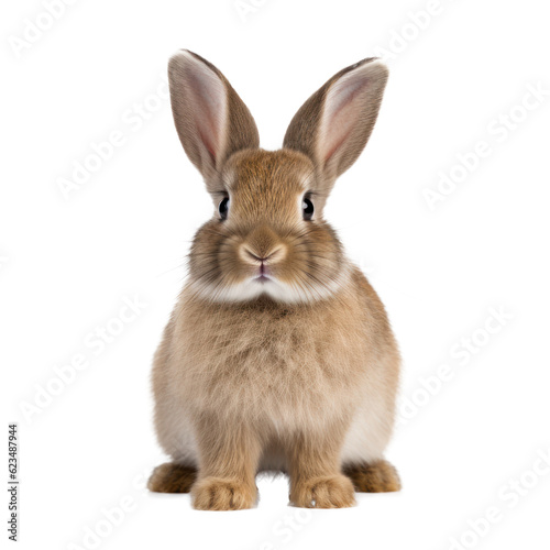 Cute Rabbit Isolated. Illustration AI Generative.