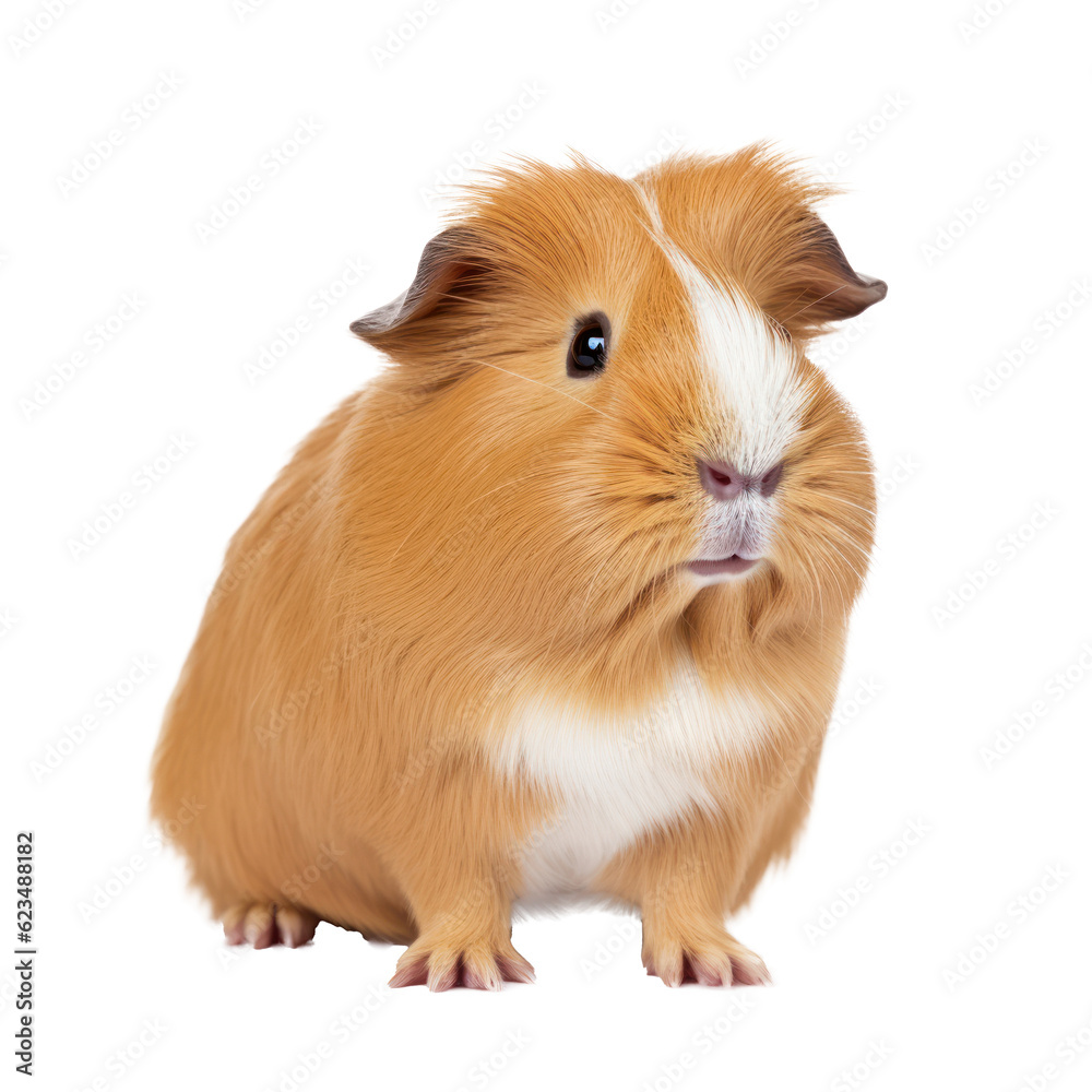 Guinea pig isolated. Illustration AI Generative. Guinea pig isolated. Illustration AI Generative.