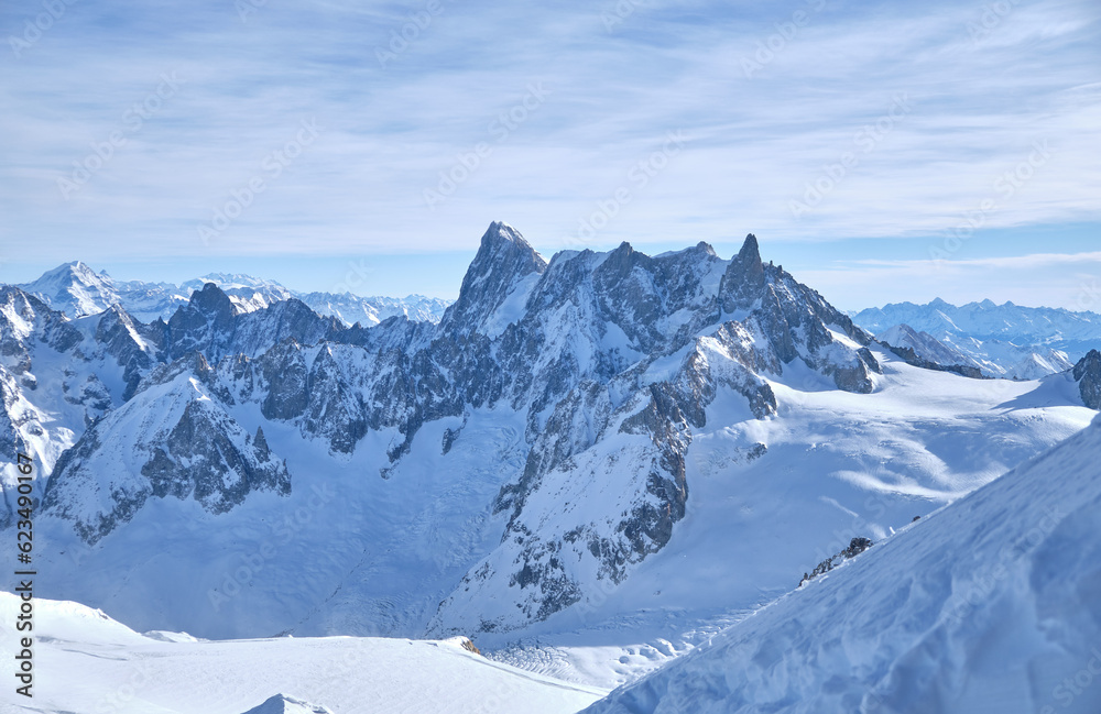 Chamonix: view of mountain top station of the Aiguille du Midi in Chamonix, France Chamonix: view of mountain top station of the Aiguille du Midi in Chamonix, France
