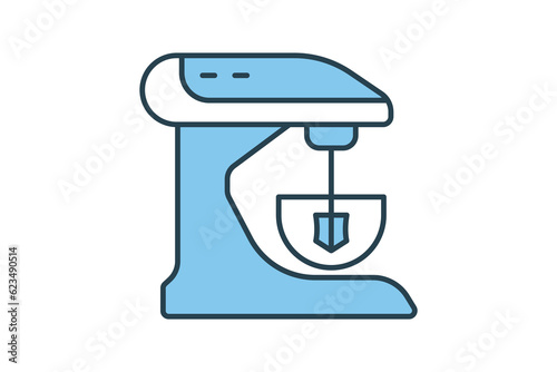 kitchen mixer icon. icon related to electronic, household appliances. Flat line icon style design. Simple vector design editable