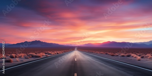 AI Generated. AI Generative. UNited states usa america nevada california arizona desert highway road trip travel wild vacation adventure by car. Graphic Art © AkimD