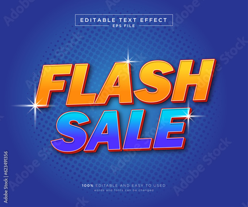 Flash sale text effect with graphic style and editable.