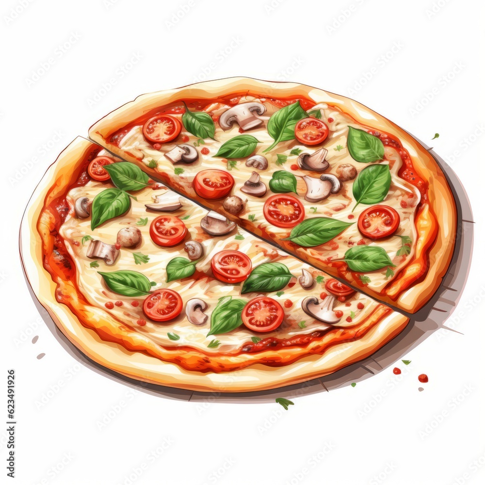 a pizza with a missing slice displayed as a unique artwork