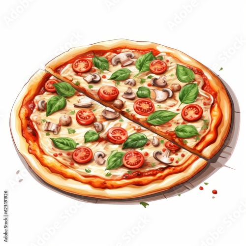 a pizza with a missing slice displayed as a unique artwork