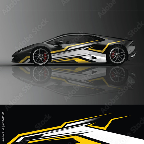 Race car wrap design vector, Graphic line racing background design for race car wrap, pickup truck, van, adventure vehicle. Eps 10