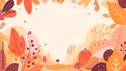 Hand-painted cartoon autumn style background material