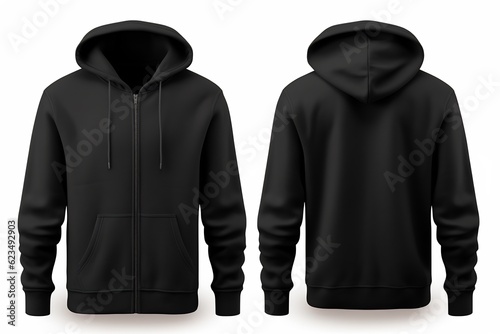 Blank Hoodie clean t-shirt mockup, isolated, front view. Empty t-shirt model mock up 
