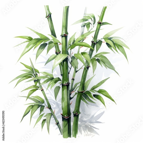 A vibrant bamboo plant with lush green leaves