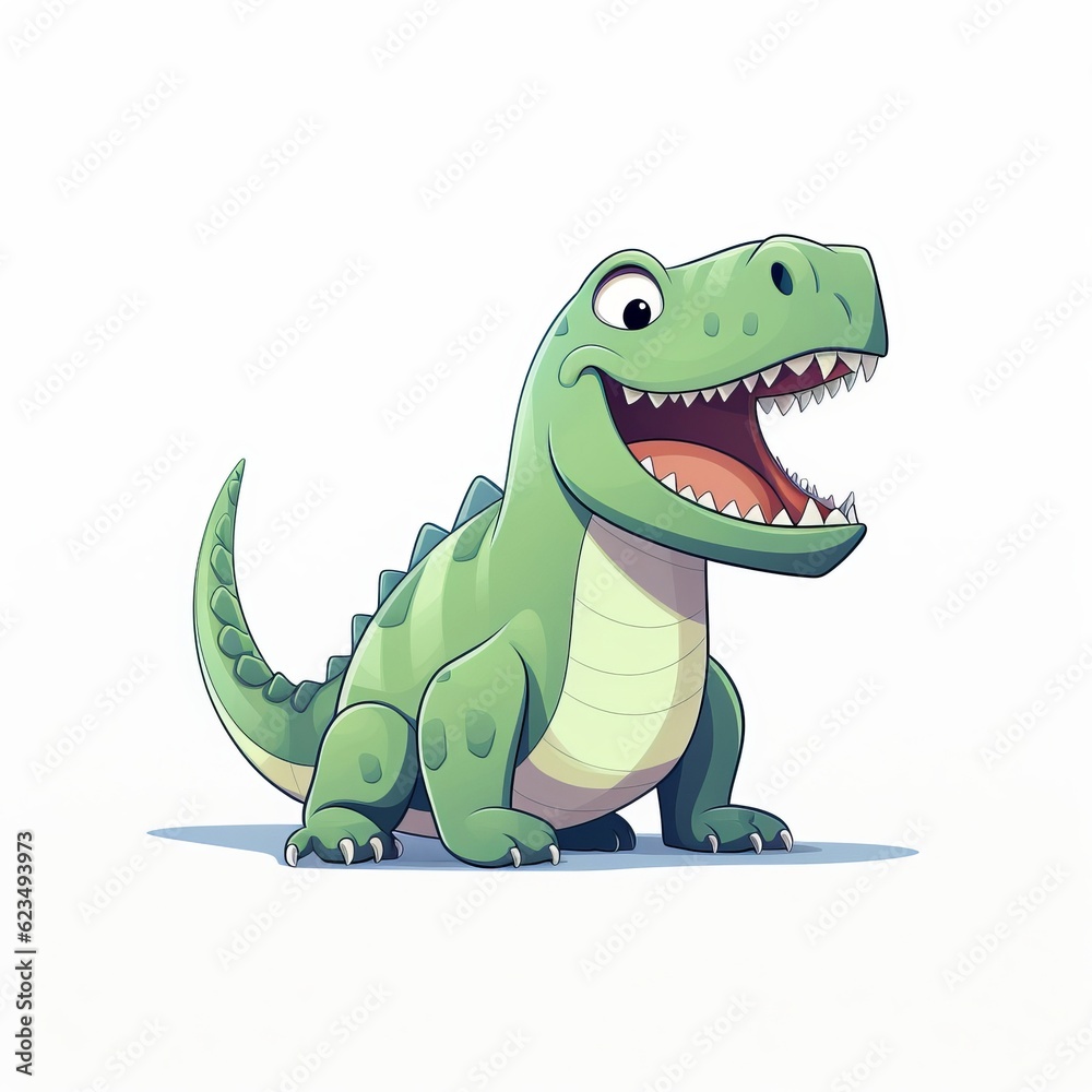 Fototapeta premium a cartoon dinosaur with an open mouth and sharp teeth
