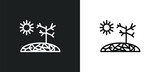 drought icon isolated in white and black colors. drought outline vector icon from weather collection for web, mobile apps and ui.