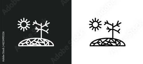 drought icon isolated in white and black colors. drought outline vector icon from weather collection for web, mobile apps and ui.