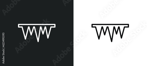 icy icon isolated in white and black colors. icy outline vector icon from weather collection for web, mobile apps and ui.