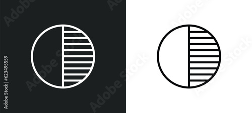 first quarter icon isolated in white and black colors. first quarter outline vector icon from weather collection for web, mobile apps and ui.