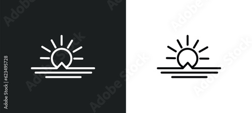 sunrise icon isolated in white and black colors. sunrise outline vector icon from weather collection for web, mobile apps and ui.