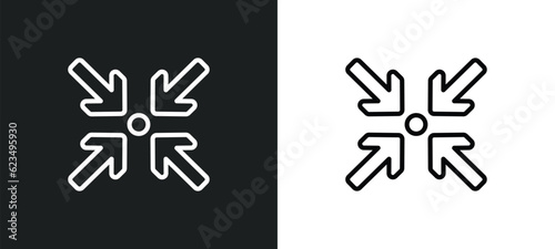 compress icon isolated in white and black colors. compress outline vector icon from user interface collection for web, mobile apps and ui. photo