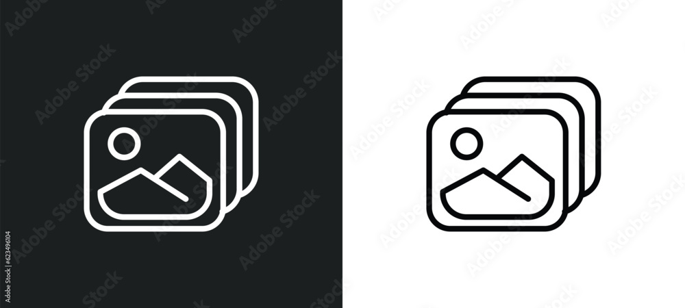 gallery icon isolated in white and black colors. gallery outline vector icon from user interface collection for web, mobile apps and ui. gallery icon isolated in white and black colors. gallery outline vector icon from user interface collection for web, mobile apps and ui.