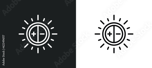 brightness icon isolated in white and black colors. brightness outline vector icon from user interface collection for web, mobile apps and ui.