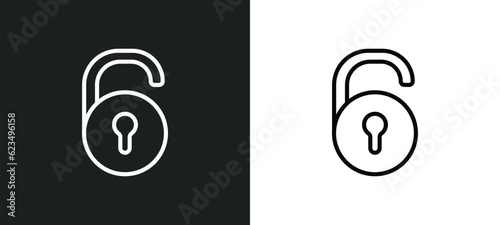 unblocked icon isolated in white and black colors. unblocked outline vector icon from user interface collection for web, mobile apps and ui.