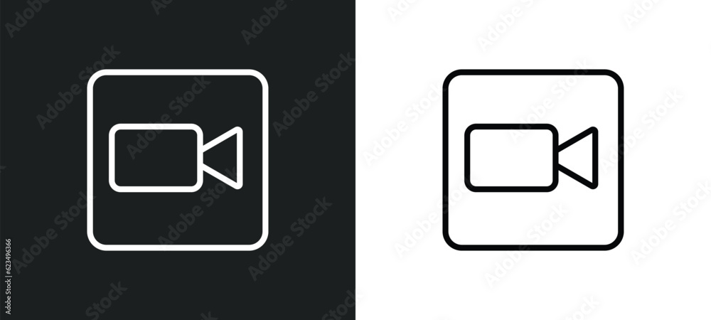 facetime icon isolated in white and black colors. facetime outline vector icon from user interface collection for web, mobile apps and ui.