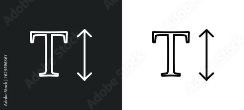 text height icon isolated in white and black colors. text height outline vector icon from user interface collection for web, mobile apps and ui.