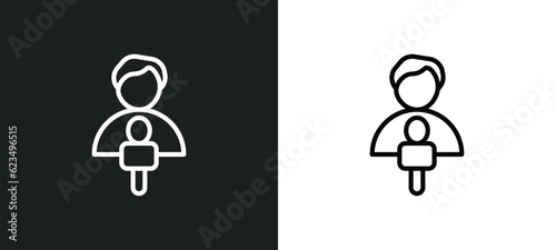 news reporters icon isolated in white and black colors. news reporters outline vector icon from user interface collection for web, mobile apps and ui.