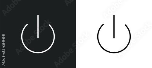 turn off icon isolated in white and black colors. turn off outline vector icon from user interface collection for web, mobile apps and ui.