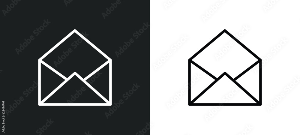 email opened envelope icon isolated in white and black colors. email opened envelope outline vector icon from user interface collection for web, mobile apps and ui. email opened envelope icon isolated in white and black colors. email opened envelope outline vector icon from user interface collection for web, mobile apps and ui.
