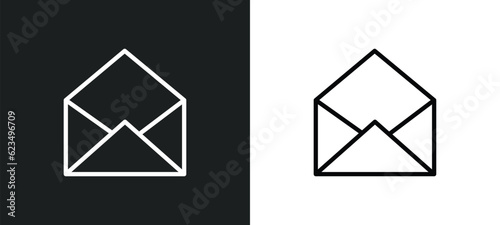 email opened envelope icon isolated in white and black colors. email opened envelope outline vector icon from user interface collection for web, mobile apps and ui.