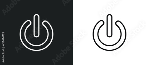 tiny power icon isolated in white and black colors. tiny power outline vector icon from user interface collection for web, mobile apps and ui. photo
