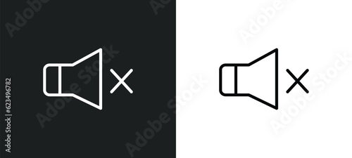 sound off icon isolated in white and black colors. sound off outline vector icon from user interface collection for web, mobile apps and ui.
