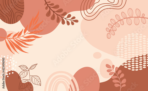 Design banner frame background .Colorful poster background vector illustration.Exotic plants, branches,art print for beauty, fashion and natural products,wellness, wedding and event. © donnaya92