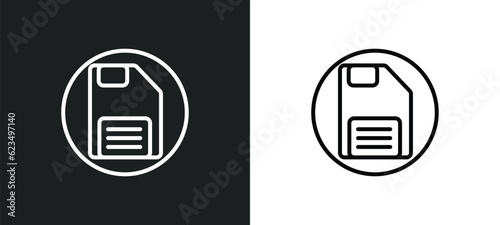 floppy disk save button icon isolated in white and black colors. floppy disk save button outline vector icon from user interface collection for web, mobile apps and ui.