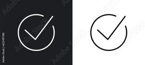 tick box icon isolated in white and black colors. tick box outline vector icon from user interface collection for web, mobile apps and ui.