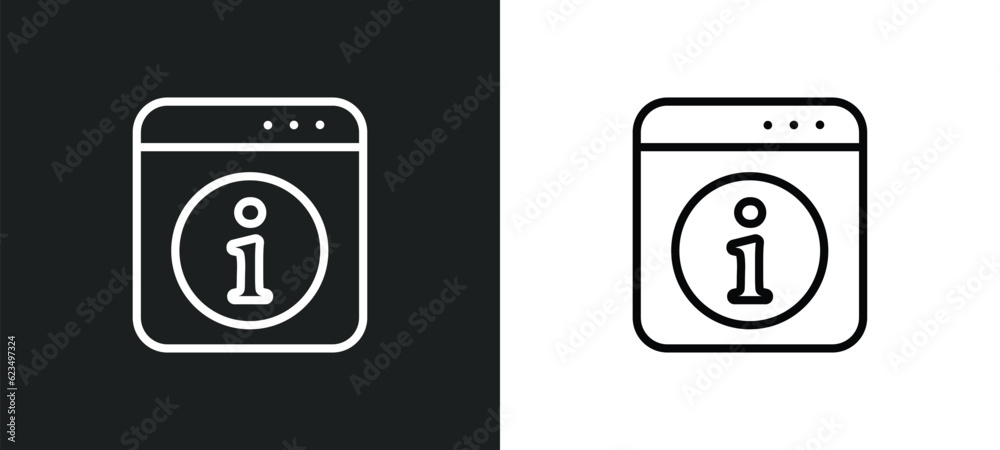 information button icon isolated in white and black colors. information button outline vector icon from user interface collection for web, mobile apps and ui. information button icon isolated in white and black colors. information button outline vector icon from user interface collection for web, mobile apps and ui.