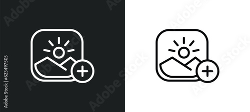 insert picture icon isolated in white and black colors. insert picture outline vector icon from user interface collection for web, mobile apps and ui.