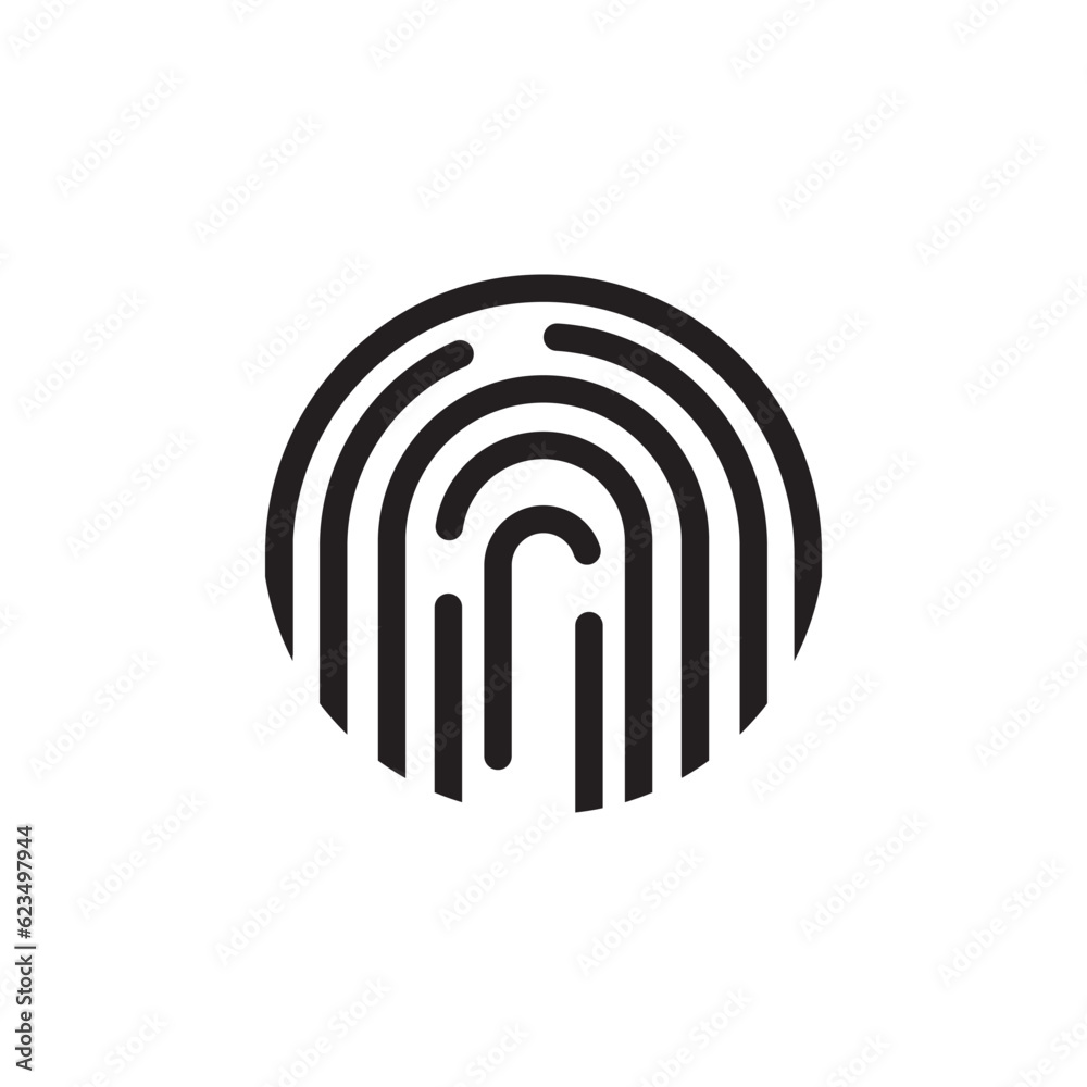 Fingerprint logo icon,vector design illustration template. Fingerprint logo icon,vector design illustration template.