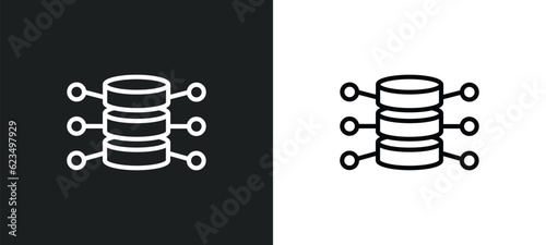 data analytics cylinder icon isolated in white and black colors. data analytics cylinder outline vector icon from user interface collection for web, mobile apps and ui.