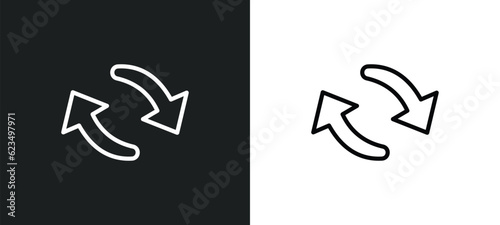 update arrow icon isolated in white and black colors. update arrow outline vector icon from user interface collection for web, mobile apps and ui.