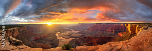 Obraz na plátně Panorama majestic canyon at beautiful sunset